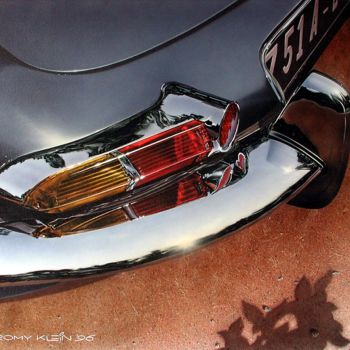 Painting titled "Jaguar E-Type Heckl…" by Romy Klein, Original Artwork, Acrylic