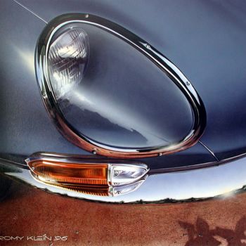 Malerei mit dem Titel "Jaguar E 2/2 1996 R…" von Romy Klein, Original-Kunstwerk, Acryl