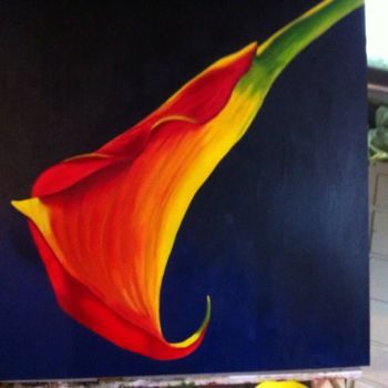 Painting titled "Orange Lily" by Ronald Egan, Original Artwork
