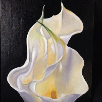 Painting titled "White lily" by Ronald Egan, Original Artwork