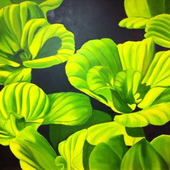 Painting titled "Pond plants" by Ronald Egan, Original Artwork