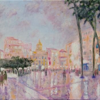 Pittura intitolato "Plaza de la Constit…" da Ronald Houriez, Opera d'arte originale, Olio