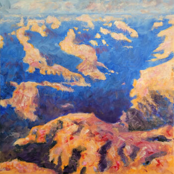 Painting titled "Grand Canyon Sunset" by Ronald Houriez, Original Artwork, Oil