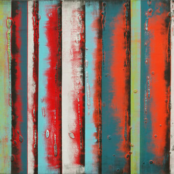 Painting titled "Yellow Panels" by Ronald Hunter, Original Artwork, Acrylic Mounted on Wood Stretcher frame