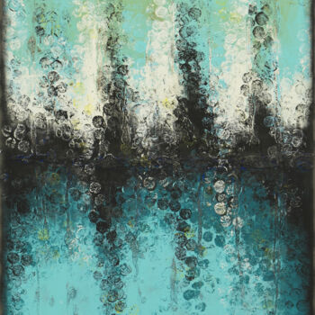 Painting titled "Boiling Bubbles Tur…" by Ronald Hunter, Original Artwork, Acrylic Mounted on Wood Stretcher frame