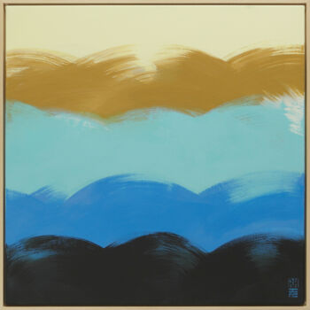 Painting titled "The Wave in Camel" by Ronald Hunter, Original Artwork, Acrylic Mounted on Wood Stretcher frame