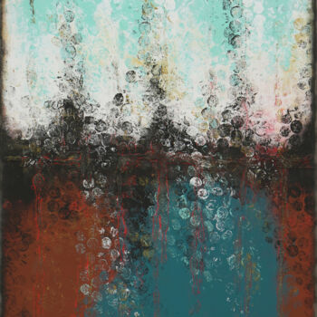 Картина под названием "Boiling Bubbles War…" - Ronald Hunter, Подлинное произведение искусства, Акрил Установлен на Деревянн…