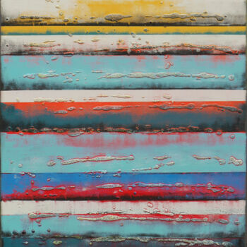 Painting titled "Vertical Panels 2023" by Ronald Hunter, Original Artwork, Acrylic Mounted on Wood Stretcher frame