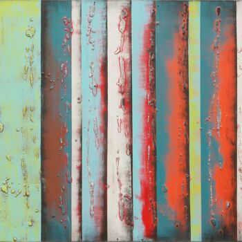 Painting titled "Yellow panels XL" by Ronald Hunter, Original Artwork, Acrylic Mounted on Wood Stretcher frame