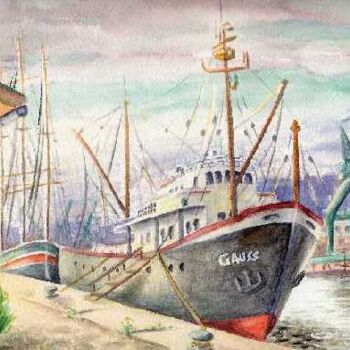 Pittura intitolato "Luebeck Harbour" da Ronald Kötteritzsch, Opera d'arte originale