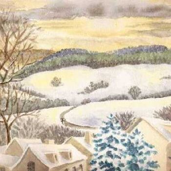 Schilderij getiteld "Winter landscape" door Ronald Kötteritzsch, Origineel Kunstwerk