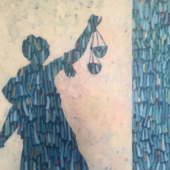 Painting titled ""Lady Justice, Outl…" by Ronald Wigman, Original Artwork, Acrylic