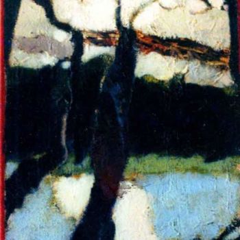 Peinture intitulée "Winter Trees" par Ronald Newman, Œuvre d'art originale, Huile