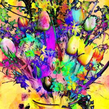 Arts numériques intitulée "Spring flowers" par Ronaldhm, Œuvre d'art originale, Peinture numérique