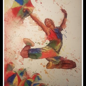 Pintura titulada "A Alegria e as Core…" por Ronaldo Silvério Da Silva, Obra de arte original, Acuarela