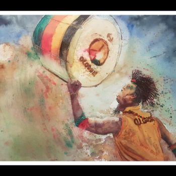 Картина под названием "40 Anos do Olodum" - Ronaldo Silvério Da Silva, Подлинное произведение искусства, Акварель