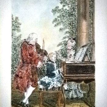 Tekening getiteld ""Het jonge genie"" door Ronald Van Genechten, Origineel Kunstwerk, Pastel