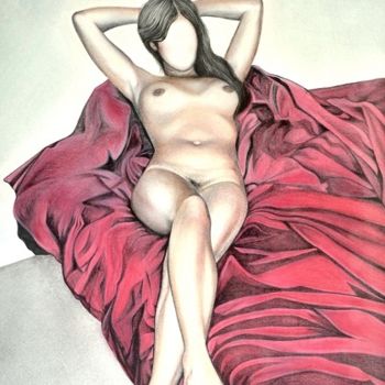 Peinture intitulée "Etude de nu" par Ronan Gauthier, Œuvre d'art originale