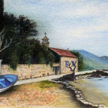 Peinture intitulée "Croatie -  Orebić" par Ronan Gauthier, Œuvre d'art originale