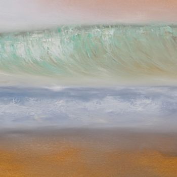 Painting titled "Wave (pas de cadre)" by Ronan Gauthier, Original Artwork, Oil
