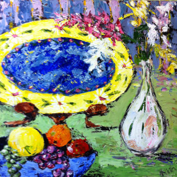 Pittura intitolato "Yellow and Blue Pla…" da Ronda Richley, Opera d'arte originale, Altro
