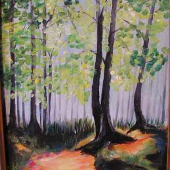 Pittura intitolato "sous bois" da Dominique Rondeau, Opera d'arte originale, Acrilico