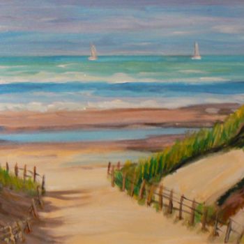 Pittura intitolato "a la plage" da Dominique Rondeau, Opera d'arte originale, Acrilico