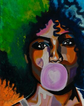Painting titled "Africa Bubblegum" by Rondinelli Patrick (Whoisrick), Original Artwork, Acrylic