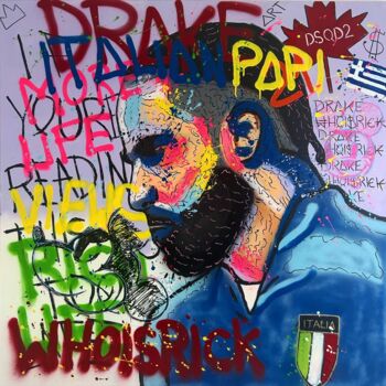 Painting titled "DRAKE" by Rondinelli Patrick (Whoisrick), Original Artwork, Acrylic