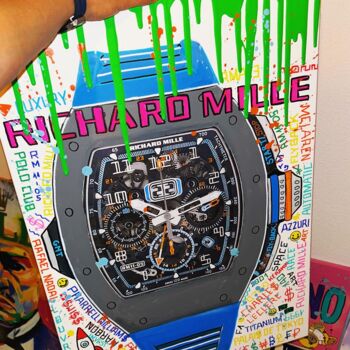 Painting titled "RICHARD MILLE" by Rondinelli Patrick (Whoisrick), Original Artwork, Acrylic Mounted on Wood Stretcher frame