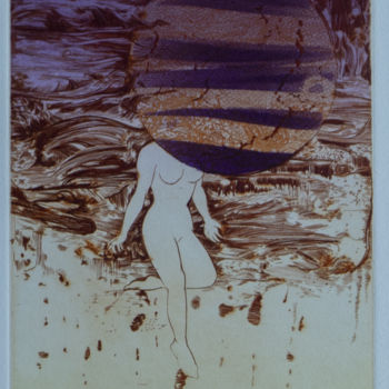 Incisioni, stampe intitolato "Rescapée 2" da Rong Guo, Opera d'arte originale, incisione