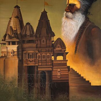 Painting titled "Gate Of Moksha" by Roni Sarkar, Original Artwork, Acrylic
