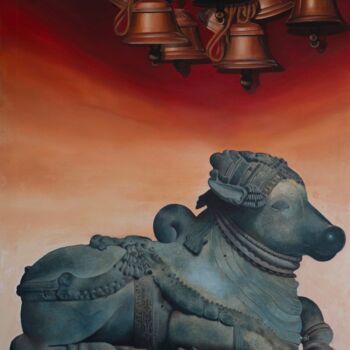 「Guardians of Shiva」というタイトルの絵画 Roni Sarkarによって, オリジナルのアートワーク, アクリル