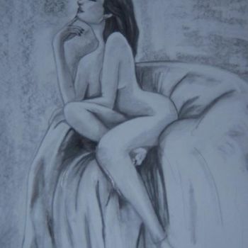 Dessin intitulée "nue sur le fauteuil" par Ronins, Œuvre d'art originale, Autre