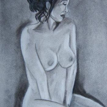 Dessin intitulée "femme au fusain 1" par Ronins, Œuvre d'art originale, Autre