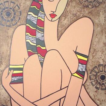 Peinture intitulée "África- Mulher" par Rono Figueiredo, Œuvre d'art originale