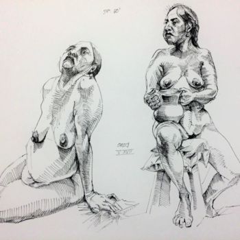 Drawing titled "Estudio figura desn…" by Roo Onza, Original Artwork