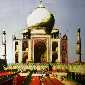 Painting titled "TAJ MAHAL" by Ian H. Parry, Original Artwork