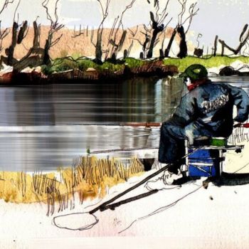 Painting titled "GONE FISHIN'" by Ian H. Parry, Original Artwork