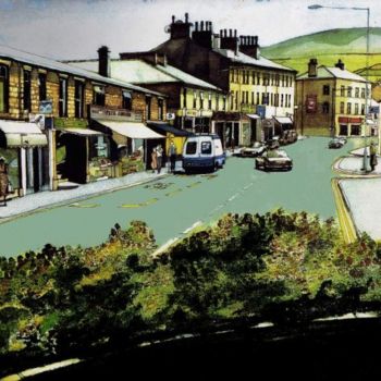 Painting titled "HIGH STREET IN ROSS…" by Ian H. Parry, Original Artwork