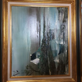 Painting titled "paysage marin" by Catherine Roose, Original Artwork, Oil