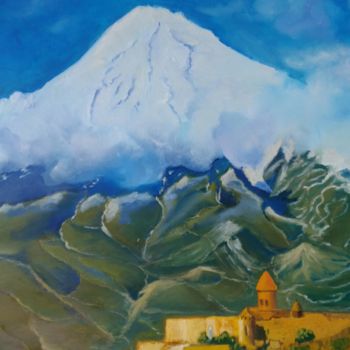 Картина под названием "Гора Арарат" - Olga Reshetnikova, Подлинное произведение искусства, Масло