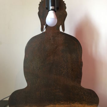 Sculpture intitulée "lampe bouddha" par Damien Morillon, Œuvre d'art originale, Métaux