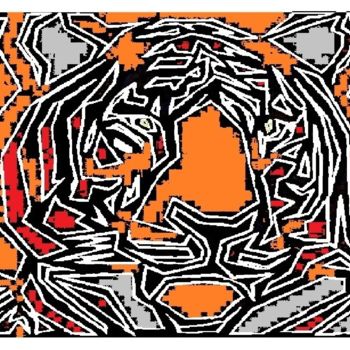 Digitale Kunst mit dem Titel "tiger.jpg" von Rory Petzer, Original-Kunstwerk, Digitale Malerei