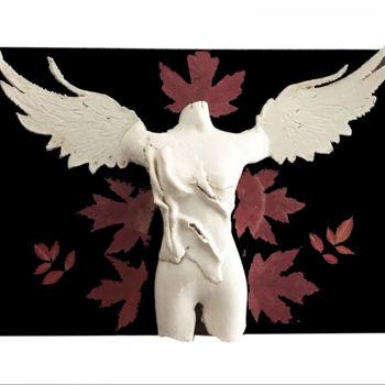 Sculpture titled "Ange" by Rosa-Terra By Rosanna, Original Artwork, Ceramics