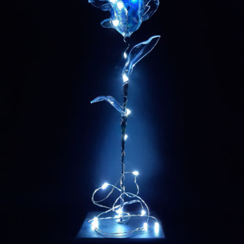 Sculpture intitulée "Sweet rose turquois…" par Rosabstrait, Œuvre d'art originale, Plastique