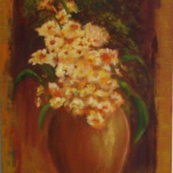 Ζωγραφική με τίτλο "Flores e Vaso" από Rosah Casanova, Αυθεντικά έργα τέχνης
