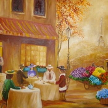 Pittura intitolato "Outono em Paris" da Rosah Casanova, Opera d'arte originale