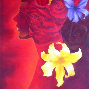 Pintura titulada "Senhora das Flores…" por Rosah Casanova, Obra de arte original
