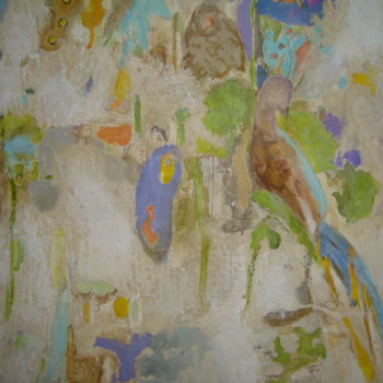 Pintura intitulada "Afresco Bird" por Rosa Hollmann, Obras de arte originais, Acrílico
